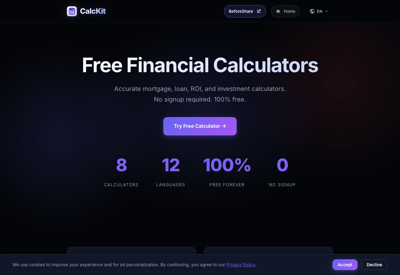 CalcKit website preview